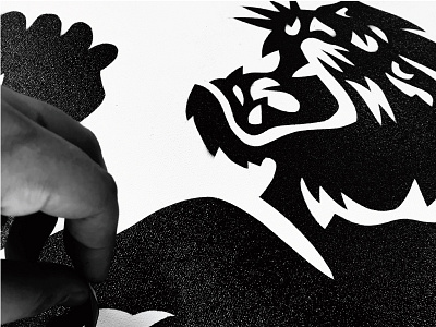 Big Cat aerosol black and white illustration jaguar stencil