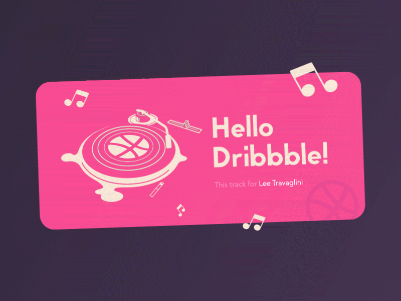 Hello dribble animation design first shot gif illustration joy techno thanks for invite track