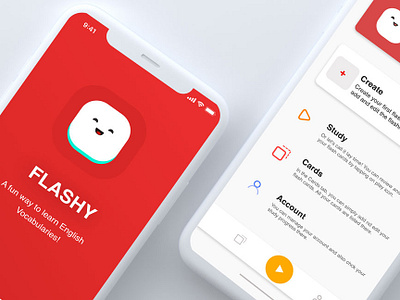 Learning app app cards chennai clean ios learning app minimal app design red