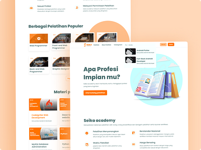 SEIKA Academy - IT based training services app design ui ux website