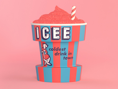 I is for ICEE 36daysoftype 3d 3d type 3d typography 90s 90s food c4d childhood cinema 4d frozen drink icee lettering nostalgia retro slush slushie typography