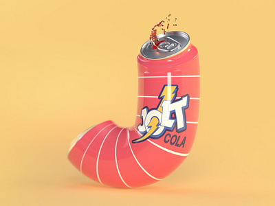 J is for Jolt Cola 36daysoftype 3d 3d type 90s 90s nibbles c4d cinema 4d cola food jolt lettering soda