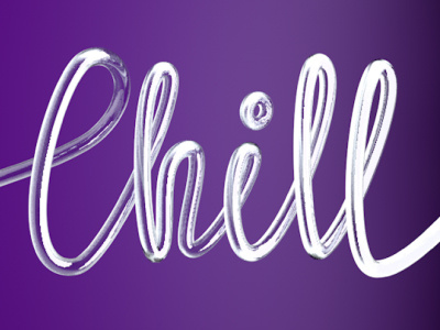Chill 3D 3d c4d glass hand lettering ice lettering plastic