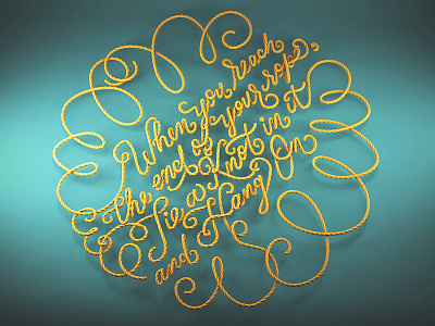 Thomas Jefferson Quote 3d 3d type 3d typography c4d calligraphy cinema 4d hand lettering lettering quote rope