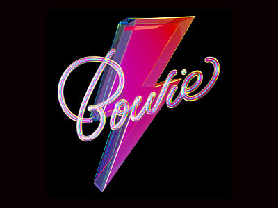 Bowie Tribute 3dtype bowie c4d cinema4d david bowie handlettering lettering octane ripbowie script typography