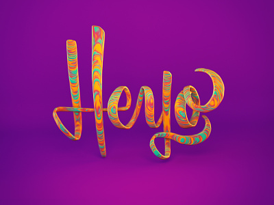 Heyo in 3D 3d calligraphy handlettering heyo lettering type typography