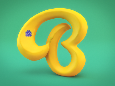 B is for Banana 36 days of type 3d advertising asparagus banana editorial food fruit lettering type typography