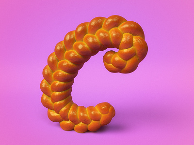 C is for Challah 36 days of type 3d advertising bread challah editorial food fruit holla lettering type typography