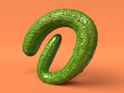 D is for Dill Pickle 36daysoftype 3d advertising editorial food fruit holla lettering pickle typography