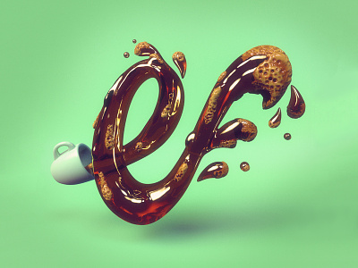 E is for Espresso 36daysoftype 3d advertising coffee editorial espresso food fruit lettering type typography