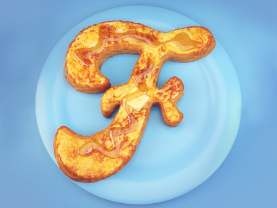 F is for French Toast 36daysoftype 3d advertising breakfast editorial food french toast fruit lettering type typography waffle