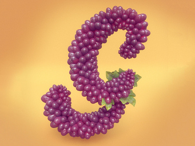 G is for Grapes 36daysoftype 3d advertising editorial food fruit grapejuice grapes lettering type typography wine