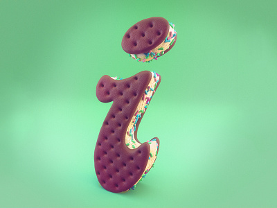 I is Ice Cream Sandwich 36daysoftype 3d advertising editorial food fruit ice cream lettering type typography