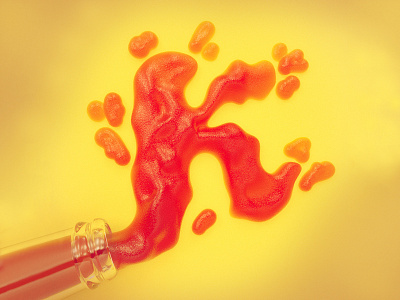 K is for Ketchup 36daysoftype 3d advertising condiments editorial food fruit ketchup lettering type typography