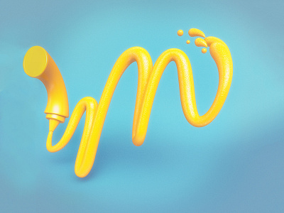M is for Mustard 36daysoftype 3d advertising cinema 4d editorial food grill lettering mustard type typography