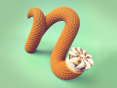 N is for Nutty Buddy 36daysoftype 3d advertising cinema 4d editorial food fruit ice cream lettering nutty buddy type typography