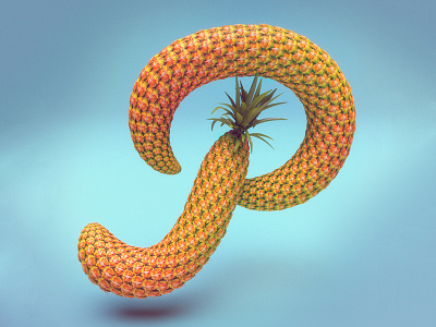 P is for Pineapple 36daysoftype 3d advertising cinema 4d editorial food food typography lettering photorealistic pineapple tropical