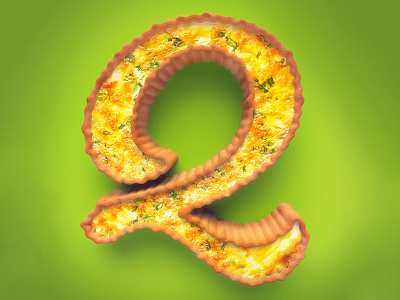 Q is for Quiche 36daysoftype 3d advertising baking breakfast cinema 4d editorial eggs food food typography lettering quiche