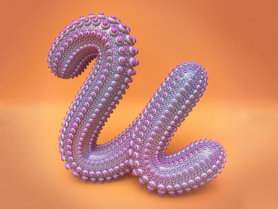 U is for Urchin 36daysoftype food 3d advertising cinema 4d editorial food typography lettering urchin