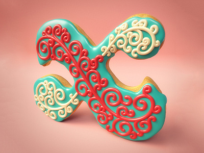 X is for XMas Cookie 36daysoftype cookie food xmas 3d advertising christmas cinema 4d editorial food typography lettering