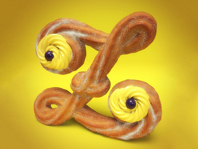 Z is for Zeppoli 36daysoftype dessert food italian pastry 3d advertising cinema 4d editorial food typography lettering zeppoli