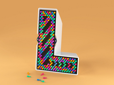 L is for Lite Brite 36daysoftype 36daysoftype06 3d 3d letter l 3d type advertising c4d cinema 4d cute editorial illustration kids letter l lettering lite brite plastic retro toy toy design typography