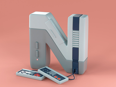 N is for Nintendo 36daysoftype 3d 3d type 80s 90s advertising art toy c4d cinema 4d design editorial gaming illustration lettering nes nintendo retro type typography video games