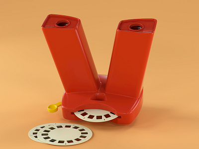 V is for Viewmaster 36 days of type 3d illustration 3d type 3d typography 80s 90s adobe art direction cgi childhood cinema 4d kids illustration lettering nostalgic octane render retro toys typography viewmaster vintage