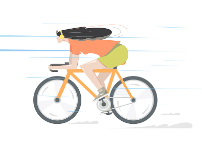 Riding for exercise./骑行 bike design girl illustration life music speed wind