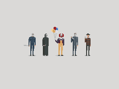 What's Your Favourite Scary Movie? freddy krueger friday the 13th halloween horror it jason vorhees michael myers movies nightmare on elm street pennywise pixel art scream