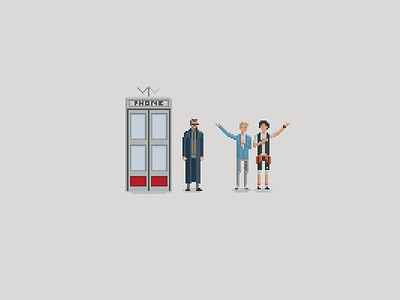 Be Excellent To Each Other bill and ted excellent adventure movies phone booth pixel art rufus