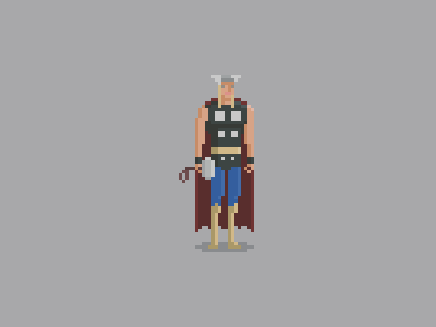 Thor Odinson comics illustration marvel mjolnir pixel pixel art thor