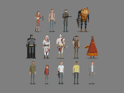 Tribute To A Generation assassins creed batman bioshock god of war journey metal gear solid pixel art playstation portal red dead redemption the last of us video games