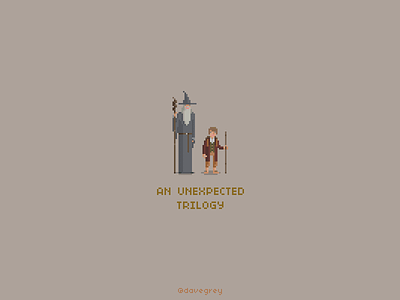 An Unexpected Trilogy bilbo gandalf lord of the rings movies pixel art the hobbit