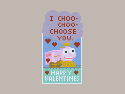 I Choo-Choo-Choose You. card pixels the simpsons valentines