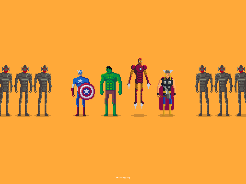 Avengers: Age of Ultron captain america comics gif hulk iron man marvel pixel art thor ultron