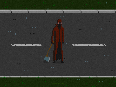 The Raincoat Killer deadly premonition gif pixel art raincoat killer