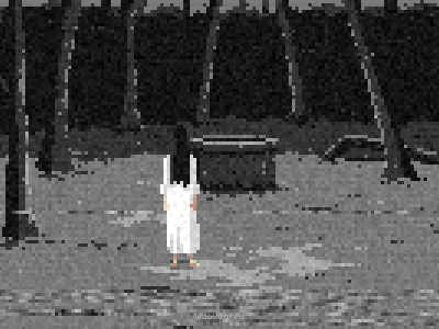 Ringu gif halloween horror pixel art ringu