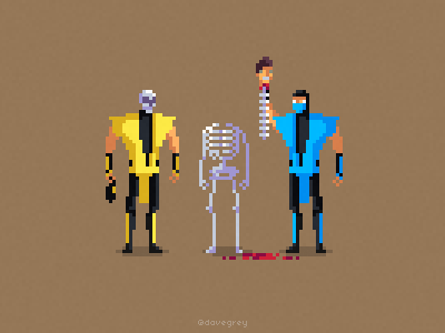 Tag Team Fatality mortal kombat pixel art