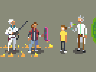 Back To The Future Day back to the future pixel art rick and morty