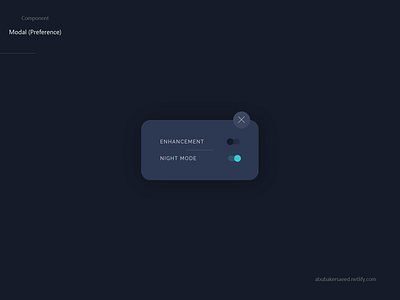 Modal (Preference) css design html javascript modal personal site preference switch switches ui user experience (ux) user interface (ui) ux web