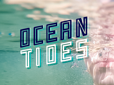 Ocean Tides bubbles ocean retro surf surfer tides typography underwater waves