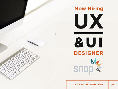 Now Hiring - UX/UI Designer