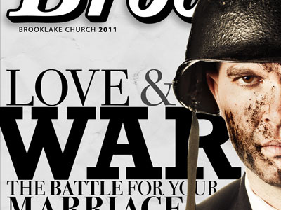 Love & War - Faux Magazine Cover brooklake church love magazine marriage postcard sermon series war
