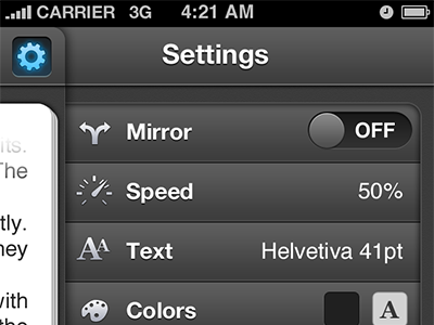 Remote Settings app ipad settings teleprompter ui