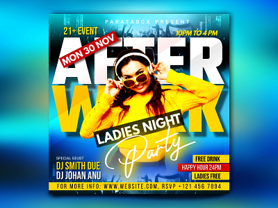 After Work Party Social Media ad after work after work party club club party ad dj dj party ad night club party ad party flyer party flyer ad party poster