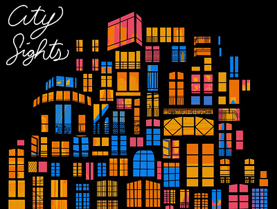 City Sights art brand branding clean color colorful design digital illustration drawing flat graphic icon illustration illustrator