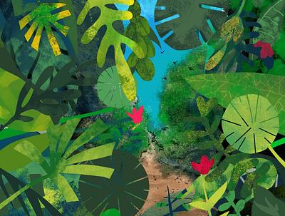 My Rainforest art artwork brand branding clean color colorful design drawing flat flowers graphic icon illustration illustration design illustrator interface ios nature travel