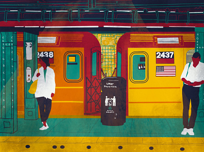 New York Metro line art artist artwork brand branding clean color colorful digital art digital illustration drawing flat graphic illustration illustration digital illustrator textured travel vibrant
