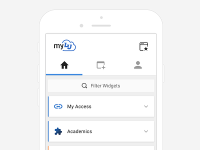 myLU Student Dashboard dashboard mobile ui widgets